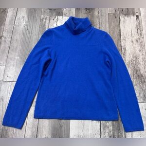 Charter Club 100% Cashmere Turtleneck Sweater Pullover Luxury Blue Medium